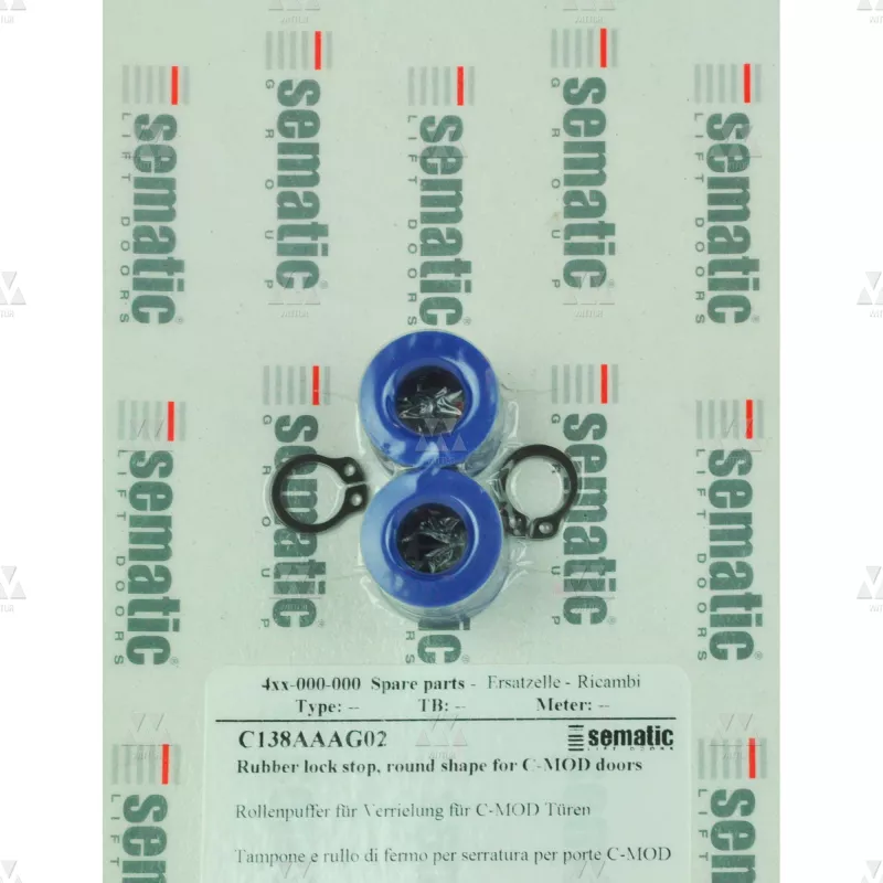 BL-C138AAAG02 | 2 X RUBBER LOCK STOP ROLLER, ROUND SHAPE (LENGTH = 16MM). C-MOD EXECUTION